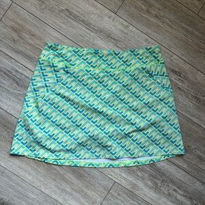 Title Nine Pull On Skort Blue Green Large